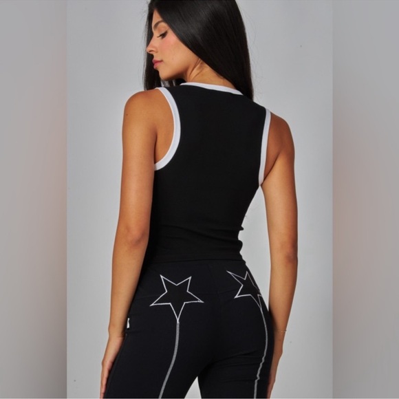 Black Star Detail Flare Pants - Picture 6 of 9